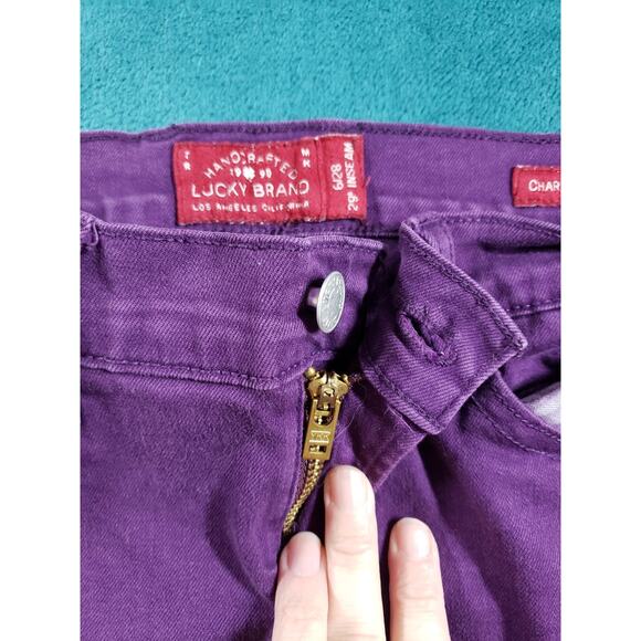 Lucky Brand Jeans Size 6 Womens Purple Stretch Pants Mid Rise Charlie Skinny - Picture 6 of 14